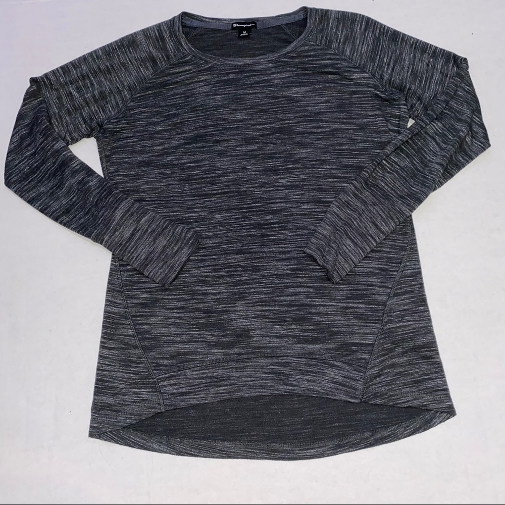 Champion Elite heathered grey high low long sleeve